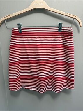 EleVen by Venus Williams Red and White Striped Mini Skirt